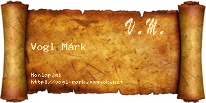Vogl Márk névjegykártya